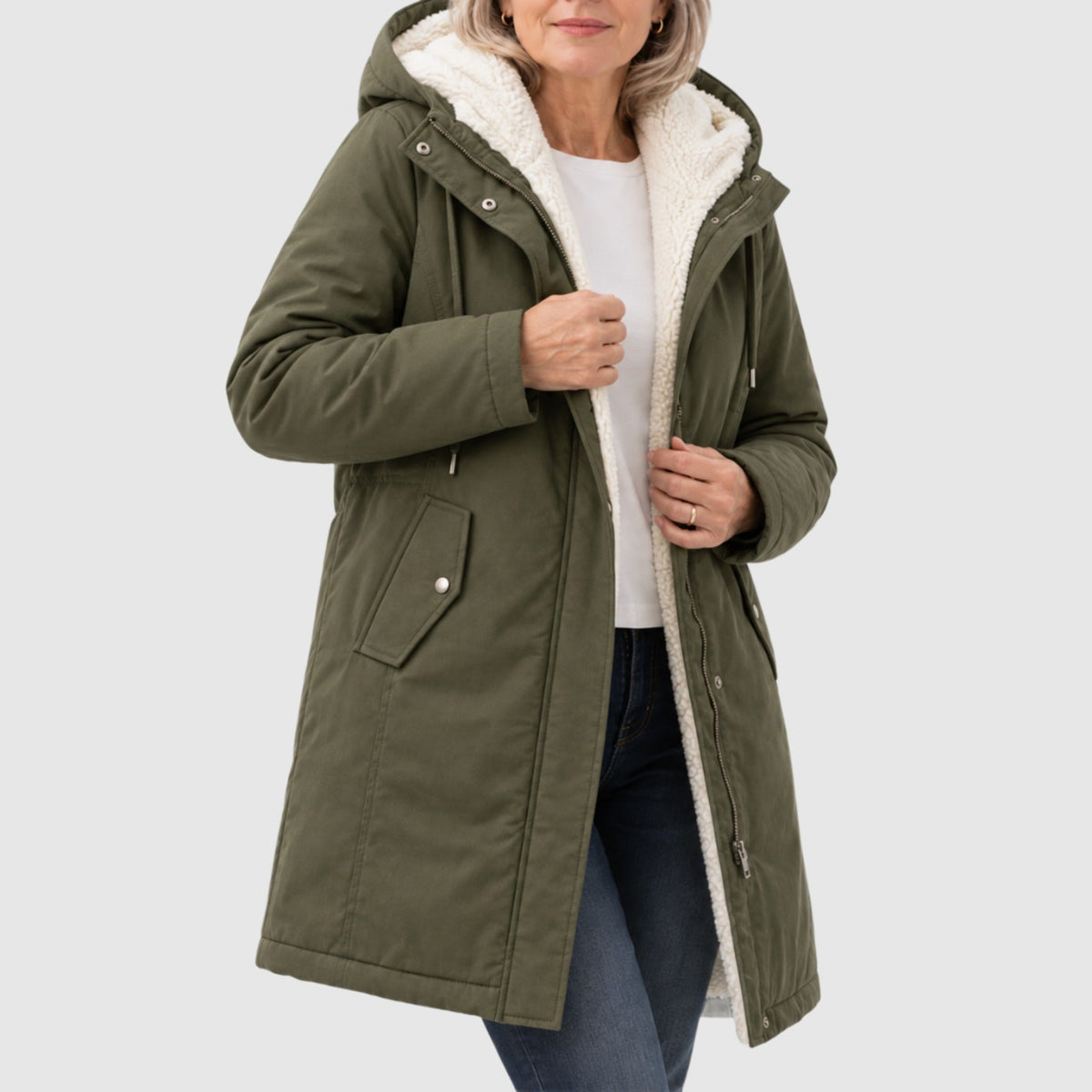 Murielle | Sherpa-Lined Hooded Winter Coat