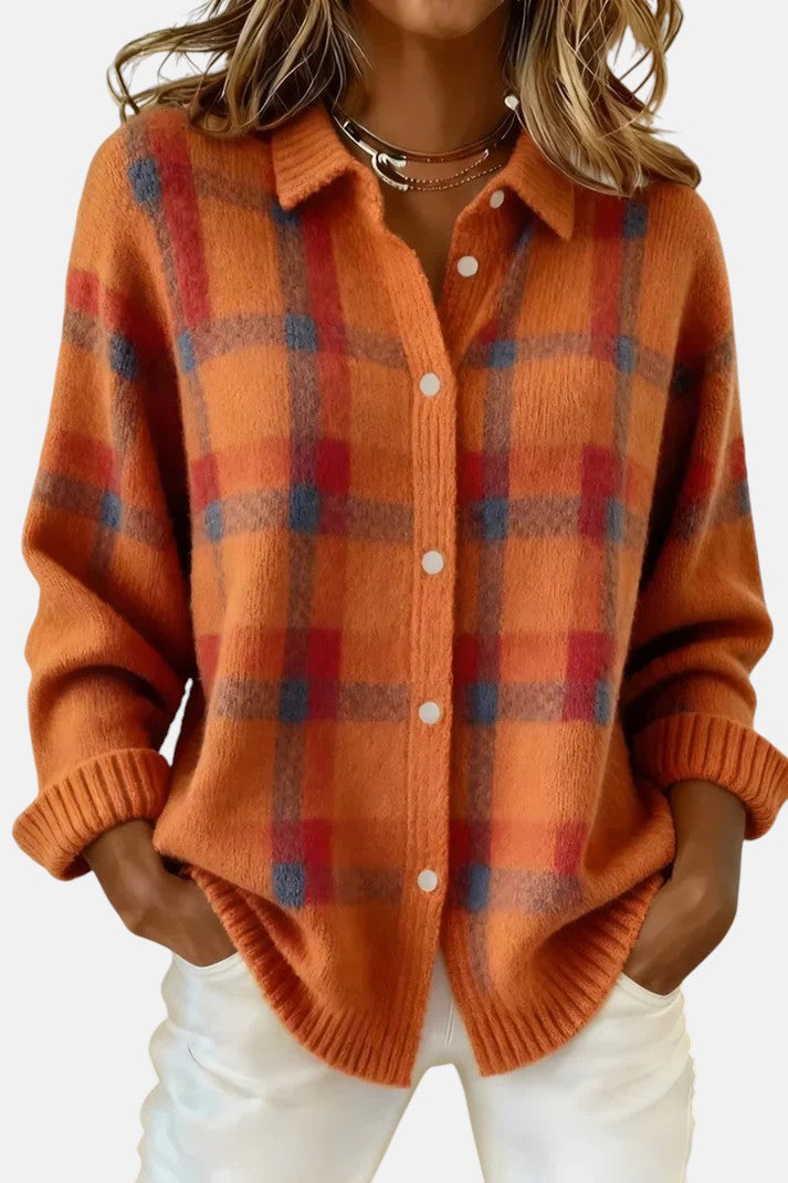 Lumi | Elegant Plaid Cardigan