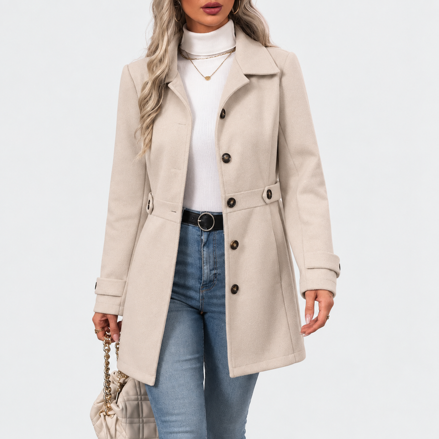 Elena | Classic Belted Coat for Effortless Style