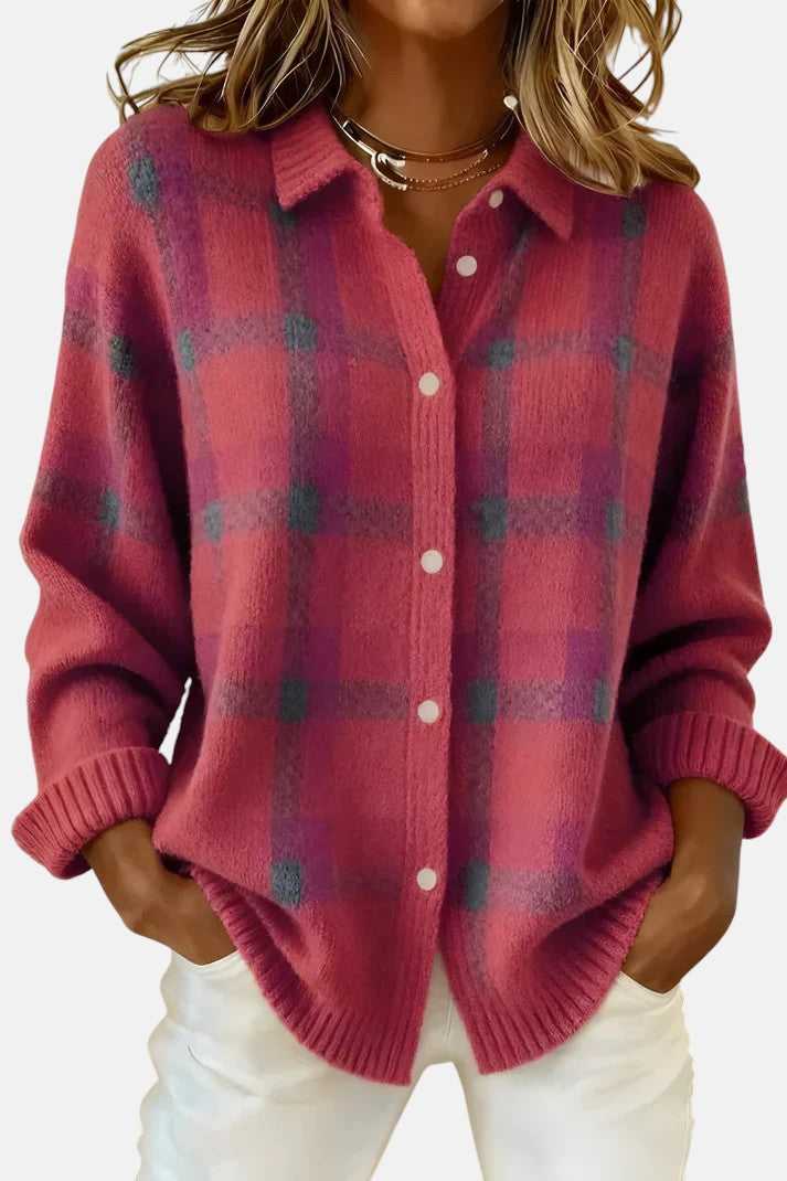 Lumi | Elegant Plaid Cardigan
