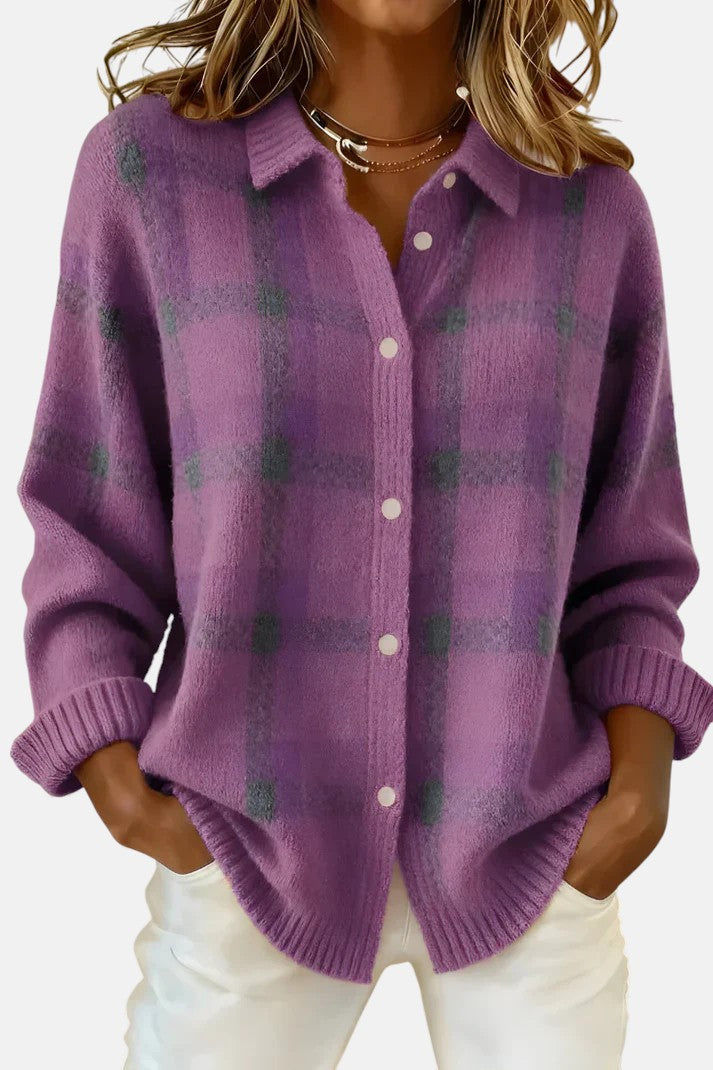 Lumi | Elegant Plaid Cardigan