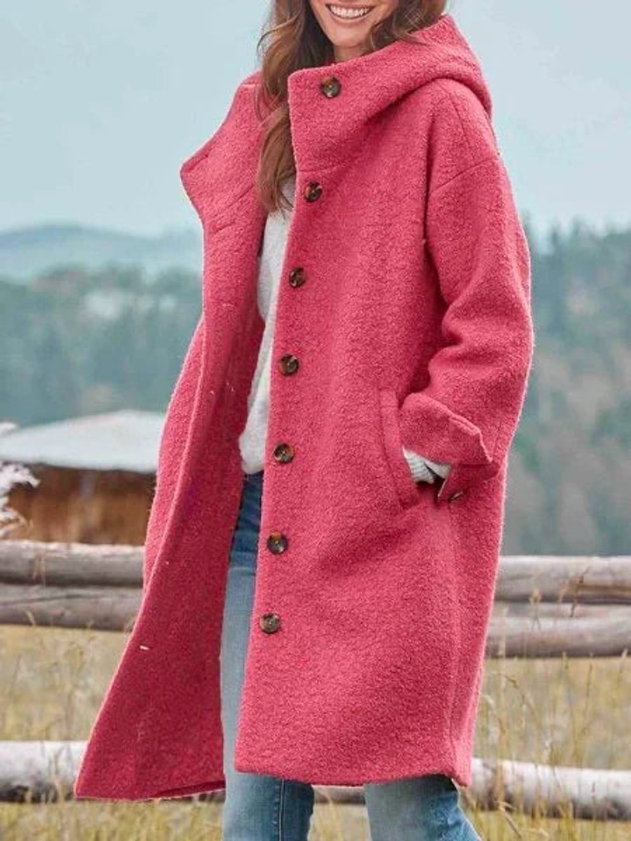 Eleanor | Cozy Longline Hooded Fleece Coat
