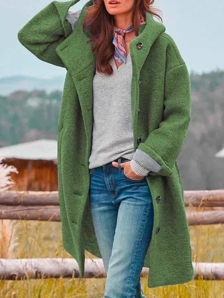Eleanor | Cozy Longline Hooded Fleece Coat