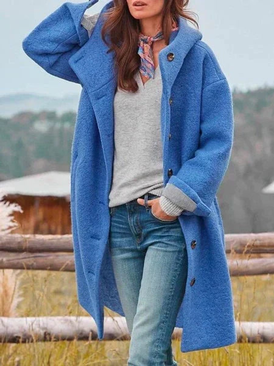 Eleanor | Cozy Longline Hooded Fleece Coat