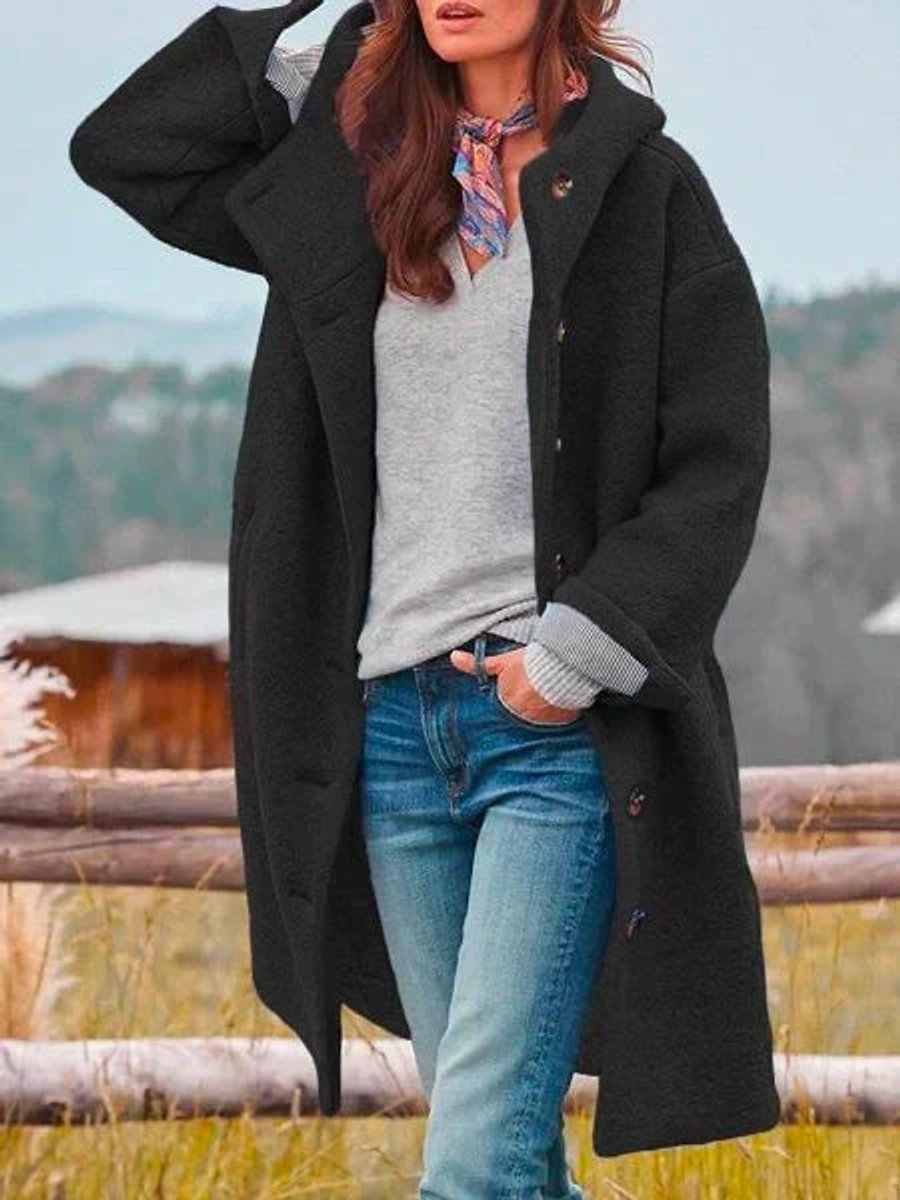 Eleanor | Cozy Longline Hooded Fleece Coat