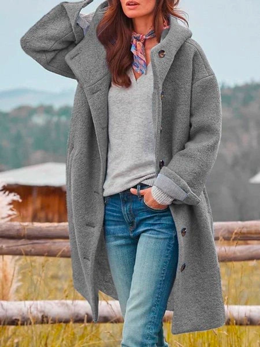 Eleanor | Cozy Longline Hooded Fleece Coat